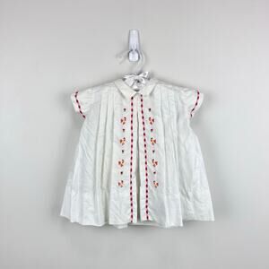 Vintage Nannette Embroidered Chicken Dress Baby Girl USA